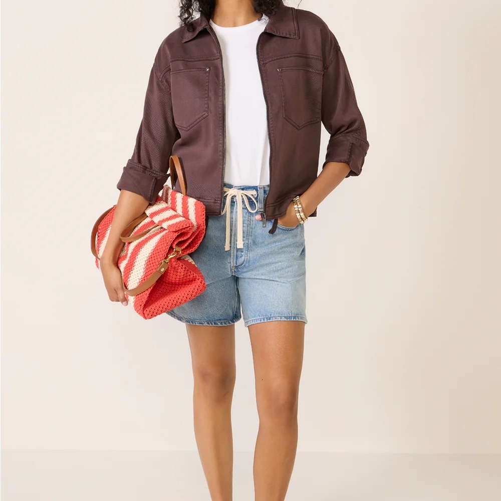 Evereve Bobbie Zip Utility Jacket in Raisin